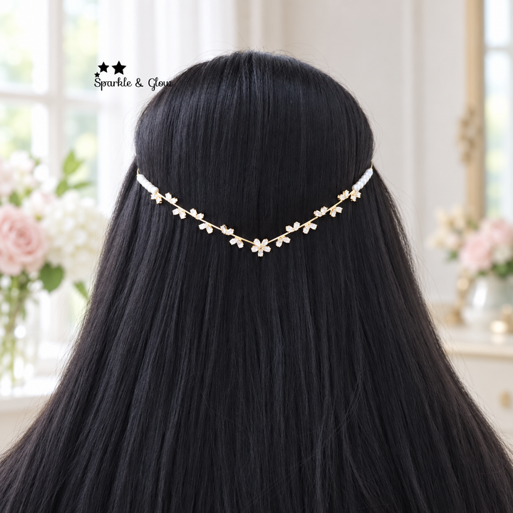 Crystal Floral Hair Band for Brides & Festive Occasions