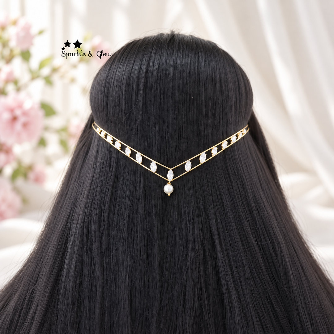 Elegant Gold-Plated Hair Band with Crystal Accents