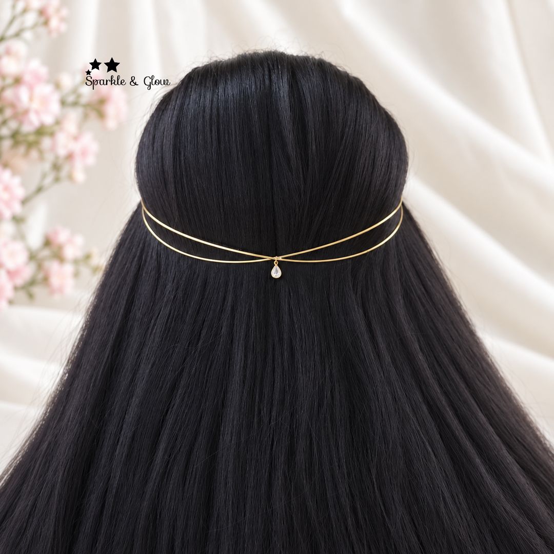 Elegant Gold-Plated Crystal Hair Band for Festive Glam