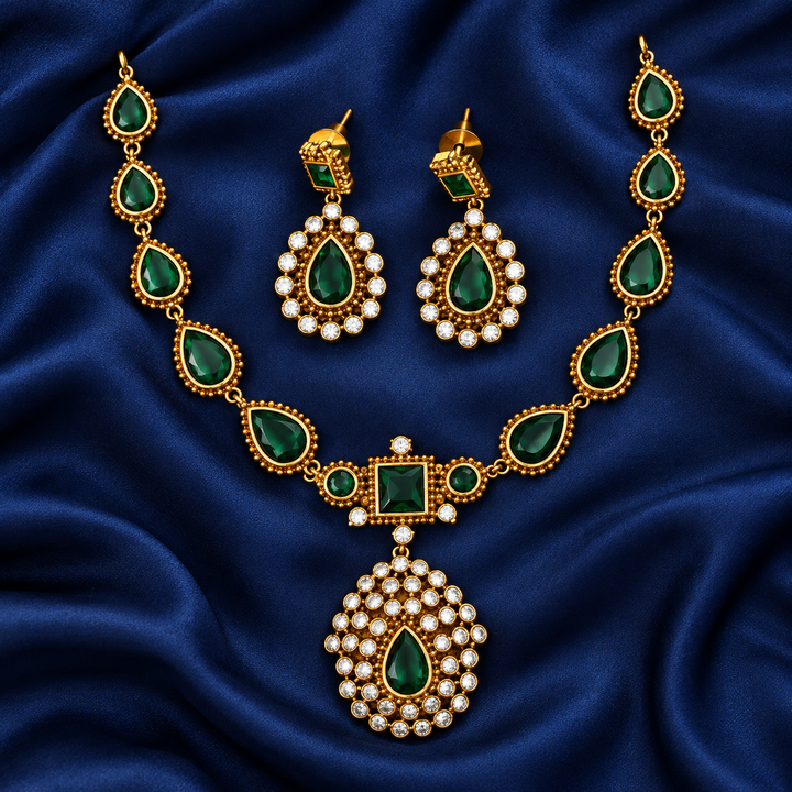 Victorian Green Bridal Necklace - Elegance Redefined