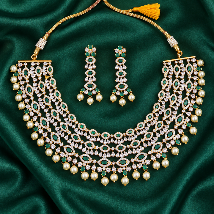 Green AD Choker Necklace - GJ Polish Elegant Style
