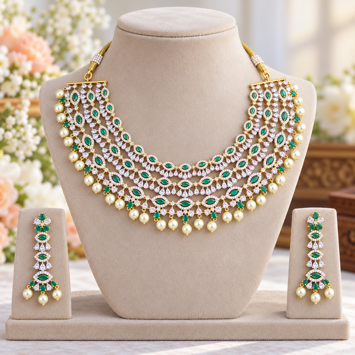 Green AD Choker Necklace - GJ Polish Elegant Style