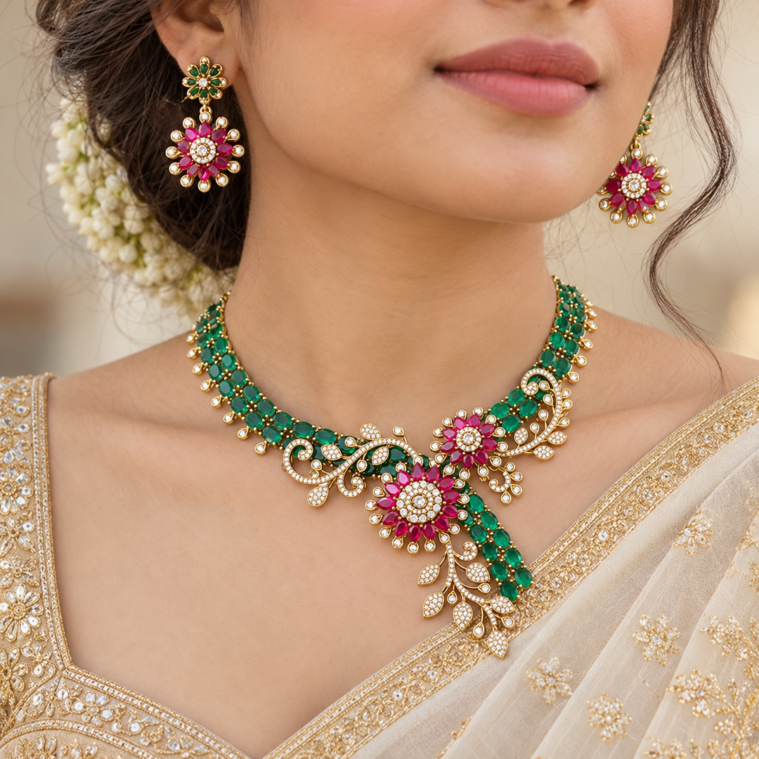 Enchanting American Diamond Necklace Set