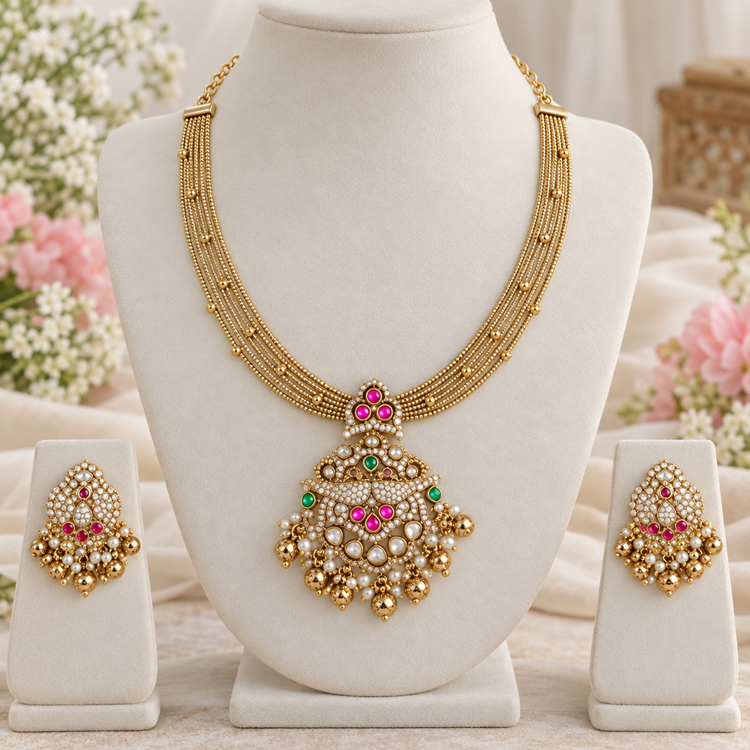 Exquisite Peacock Floral Necklace - Sparkle & Glow