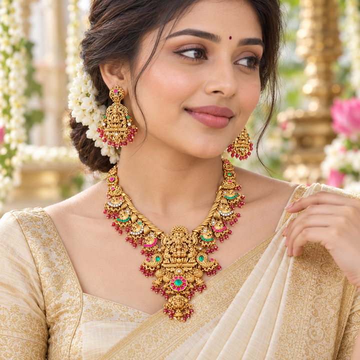 Exquisite Lakshmi Necklace for Weddings & Festivals