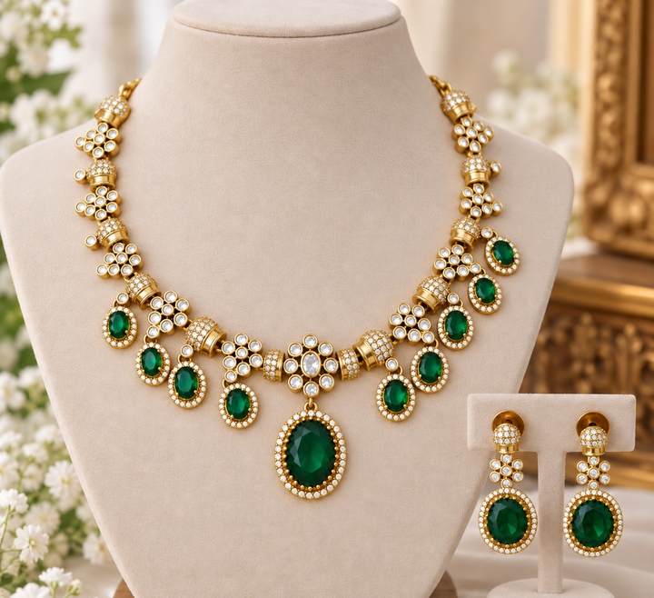 Exquisite Victorian Gold Necklace Set for Celebrations