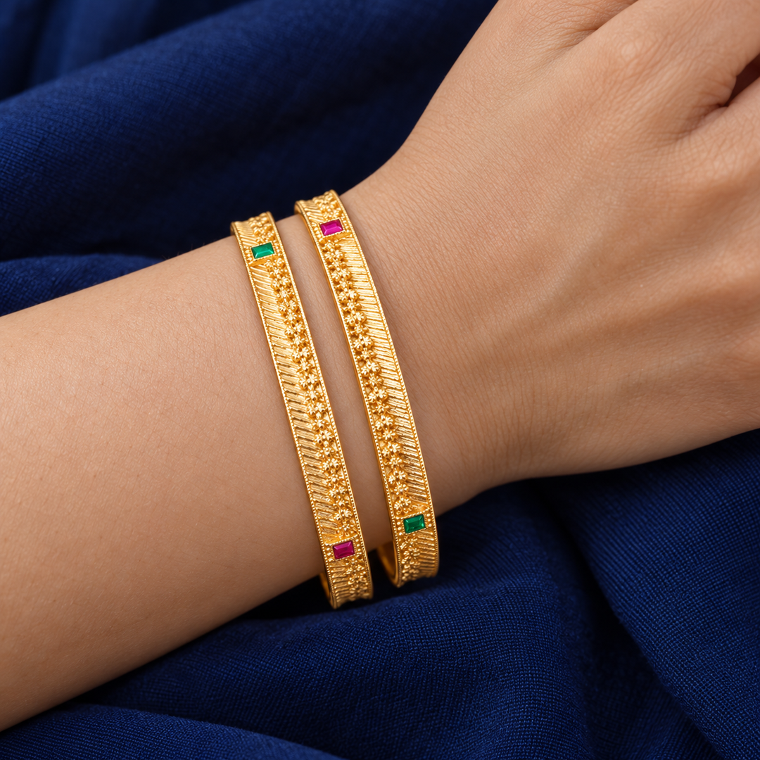 Kerala-Inspired Gold Bangles - Elegance Redefined