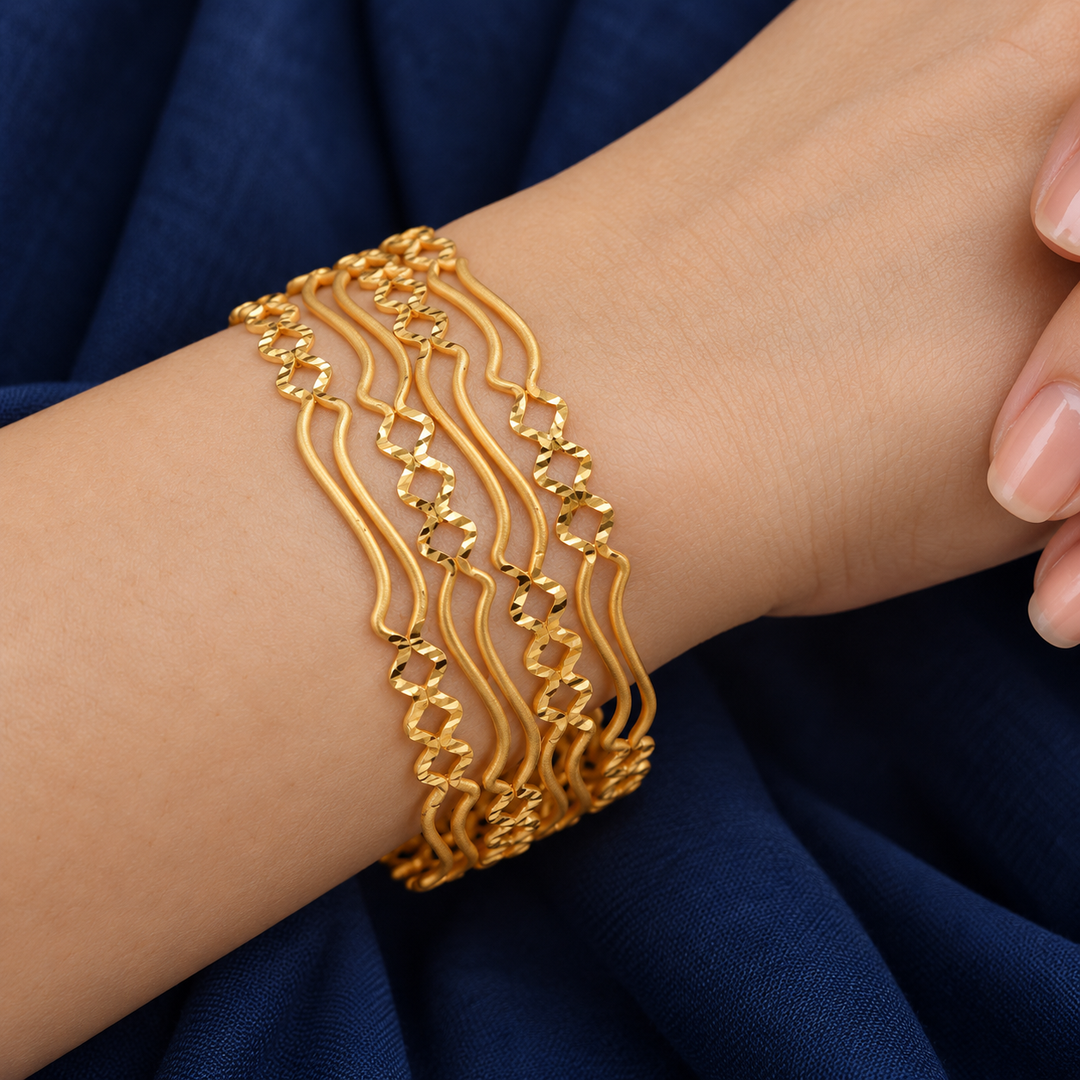 Elegant Kerala Gold-Plated Bangles | Sparkle & Glow