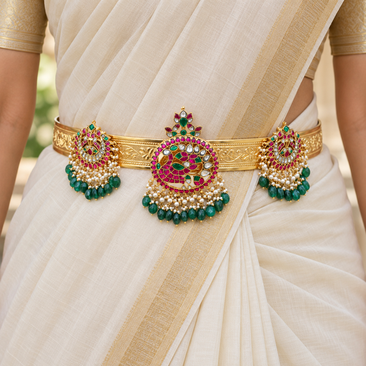 Stunning Kundan Gold Hip Belt for Festive & Wedding Wear