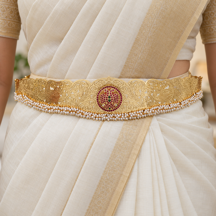 Exquisite Golden Wedding Hip Belt - Embellish with Elegance