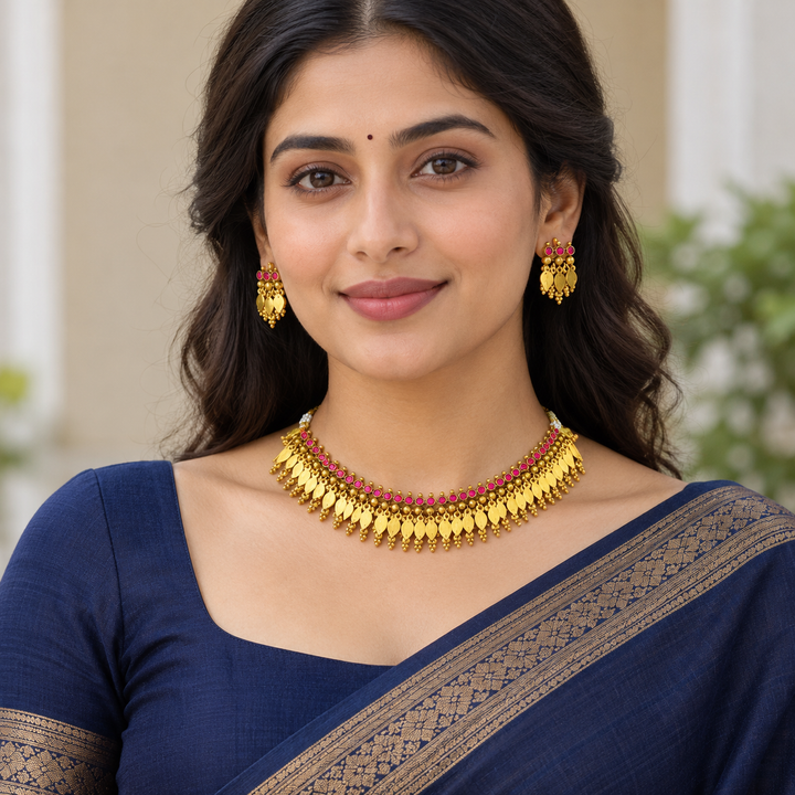 Exquisite Gold-Plated Choker Necklace for Weddings