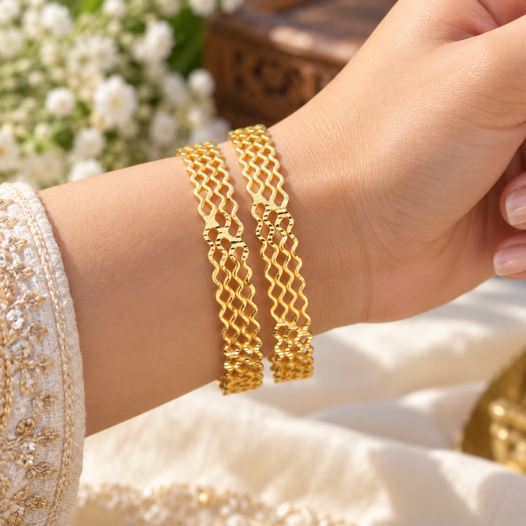 Exquisite Gold-Plated Kerala Bangles for Royal Weddings