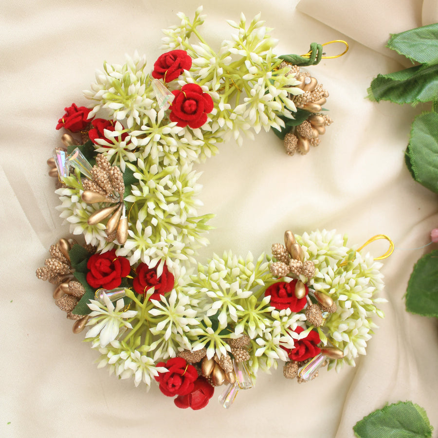 Red and Green Artificial Veni for Hair Bun Decoration - Sparkle and Glow