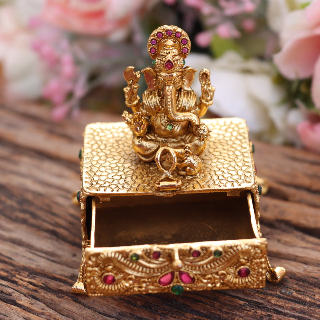 Elegant Gold alike Kumkum Box for Festive Celebrations