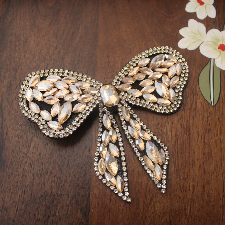 Crystal Embellished Bow Hair Clip - Sparkle and Glow