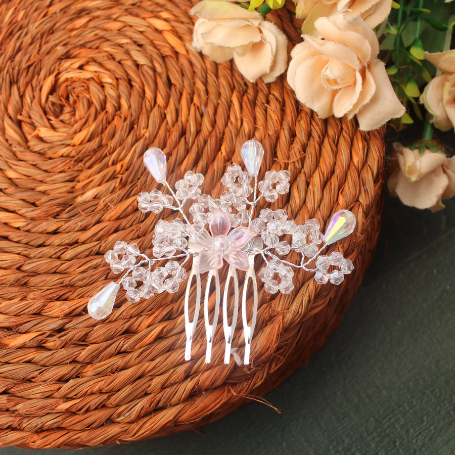 Clear Crystal Floral Hair Pin - Sparkle and Glow