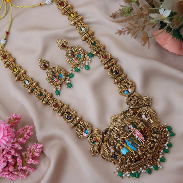 Exquisite Gold-Alike Long Temple Necklace for Weddings