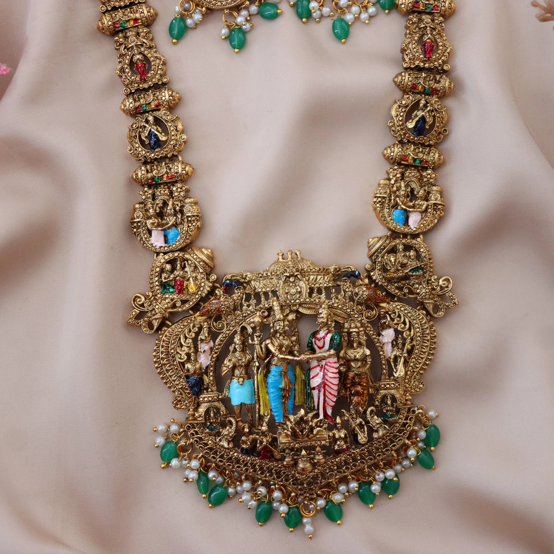 Exquisite Gold-Alike Long Temple Necklace for Weddings