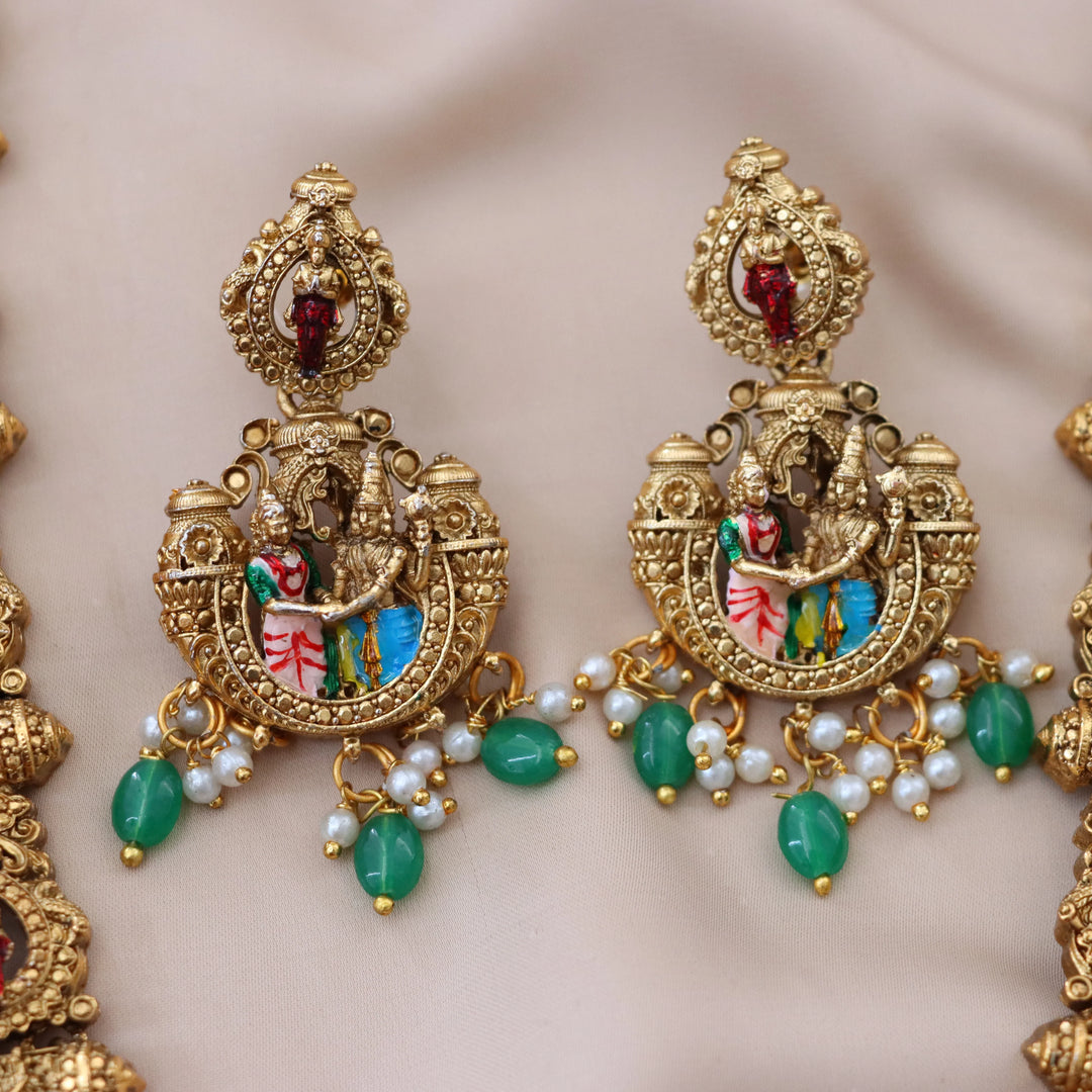 Exquisite Gold-Alike Long Temple Necklace for Weddings