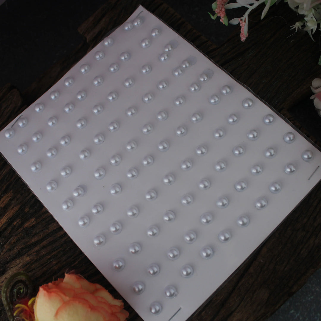 White Pearl Self-Adhesive Sheet – 100 Pieces - Sparkle and Glow
