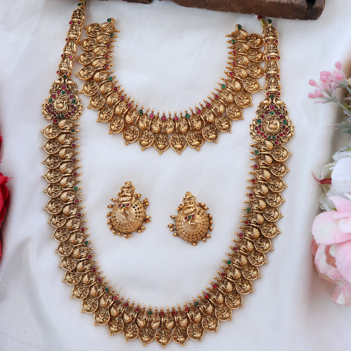 Exquisite Lakshmi Coin Necklace Set - Bridal Elegance