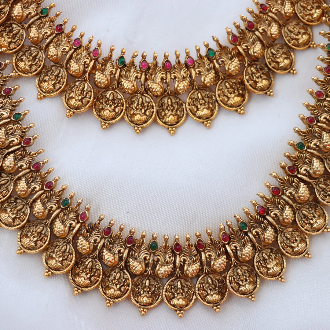 Exquisite Lakshmi Coin Necklace Set - Bridal Elegance