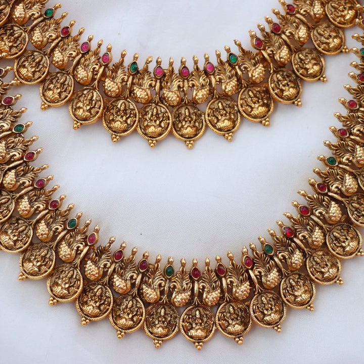 Exquisite Lakshmi Coin Necklace Set - Bridal Elegance