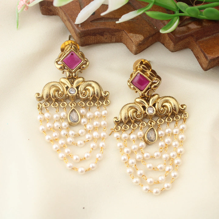 Layered White Pearl Earrings | Dainty Fashion