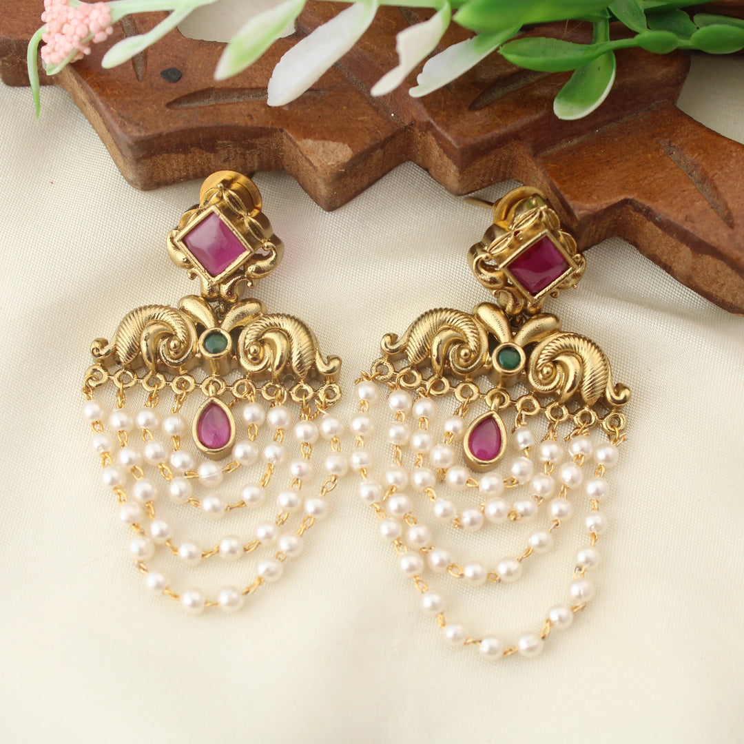 Layered White Pearl Earrings | Dainty Fashion