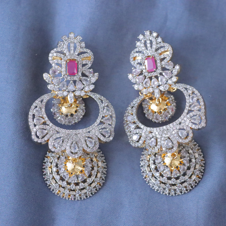 Gold Finish Diamond Replica Haram - Green