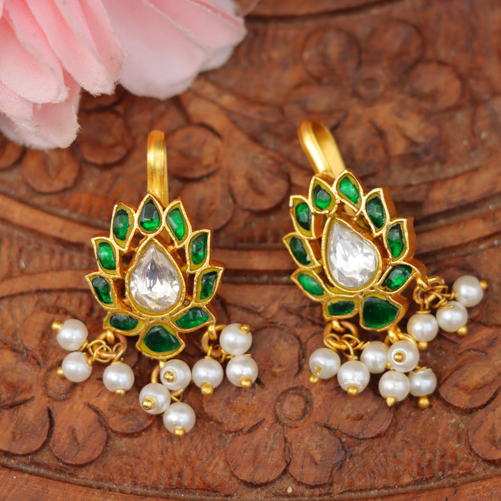 Floral Jadau Fusion Victorian Bugadi Earrings