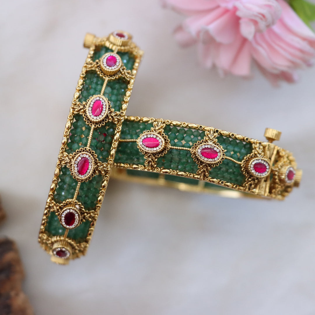 Elegant Mintgreen Stone Bangles for Weddings & Occasions