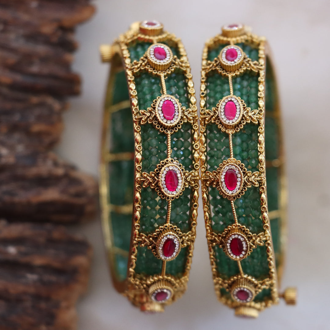 Elegant Mintgreen Stone Bangles for Weddings & Occasions