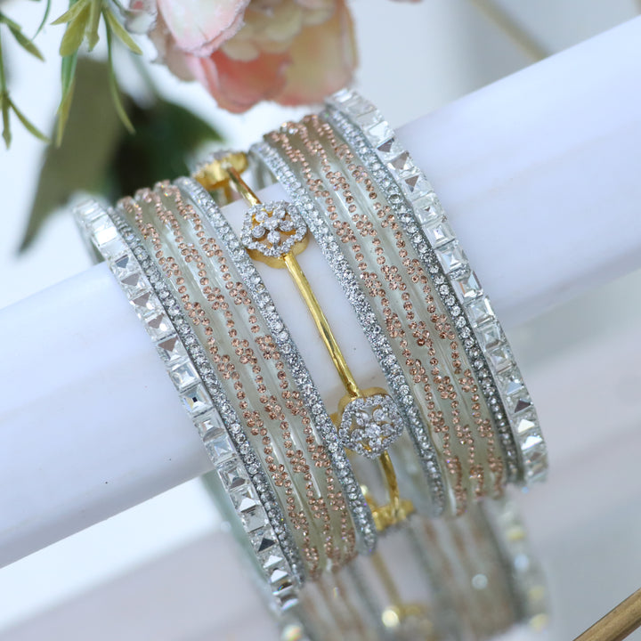 Sparkling AD Stone Bangles for Bridal Elegance
