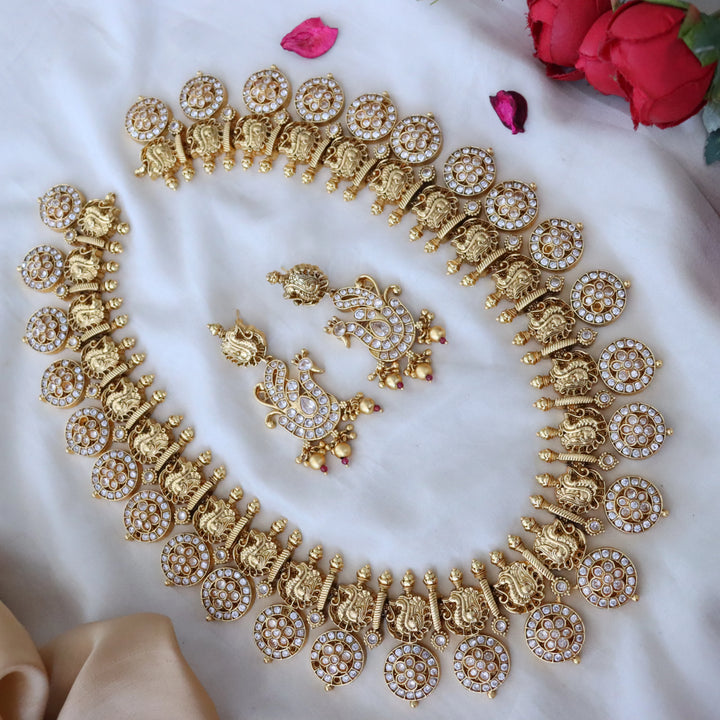 Elegant Kundan Peacock Haram in Gold Finish