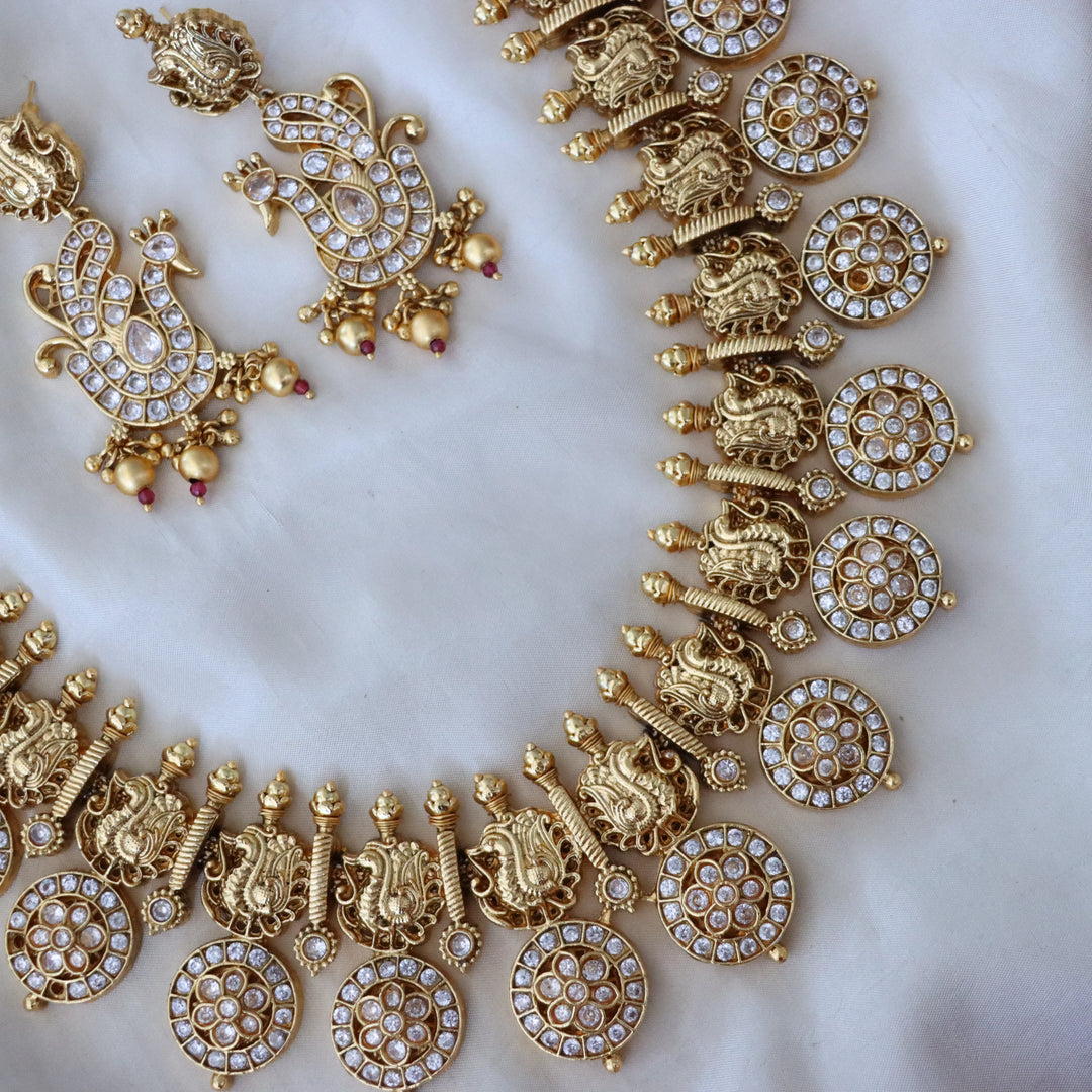 Elegant Kundan Peacock Haram in Gold Finish