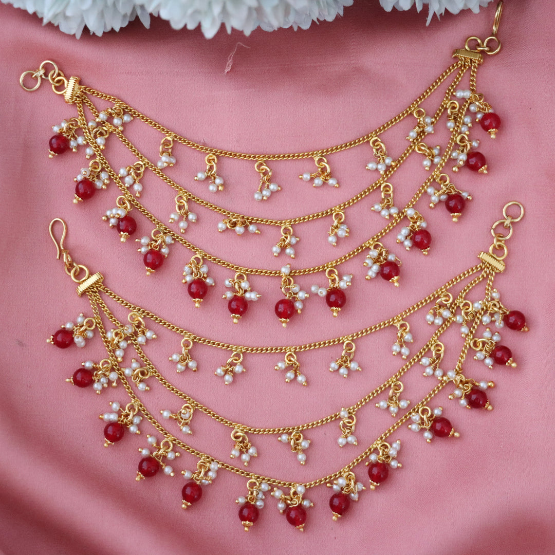 Festive Gold-Look Earchain for Elegant Celebrations