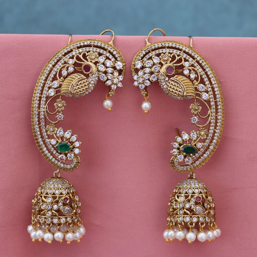 Stunning Gold Ear Cuffs with Pearls & Crystals