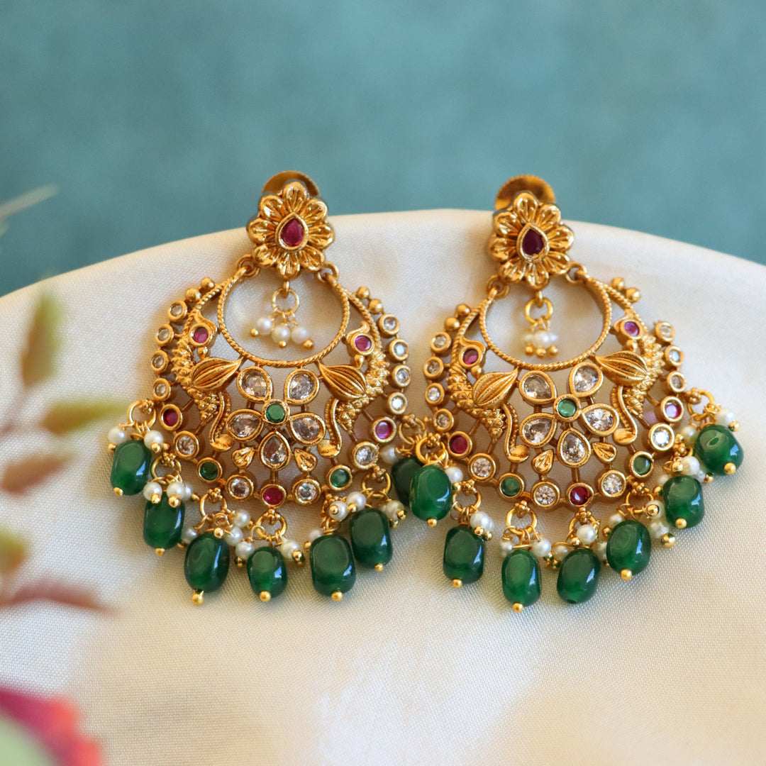 Exquisite Gold-Alike Chandbali Earrings for Festivities