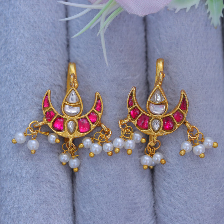 Jadau Kundan Moon Bugadi Earrings for Festive Glam