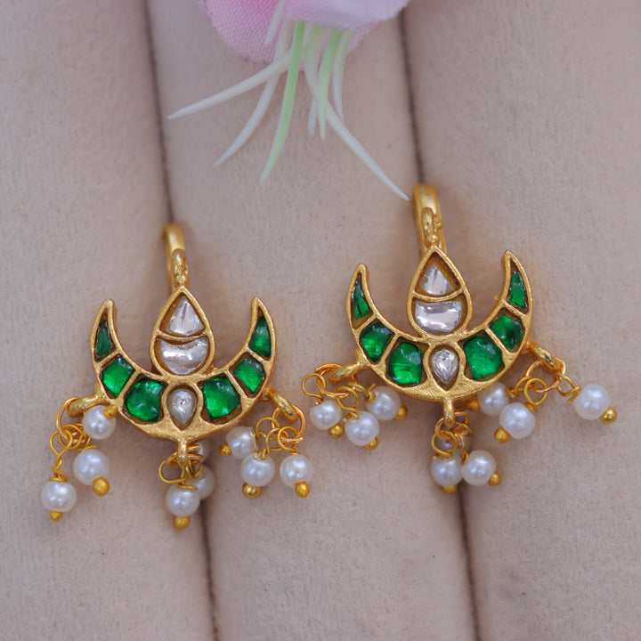 Jadau Kundan Moon Bugadi Earrings for Festive Glam