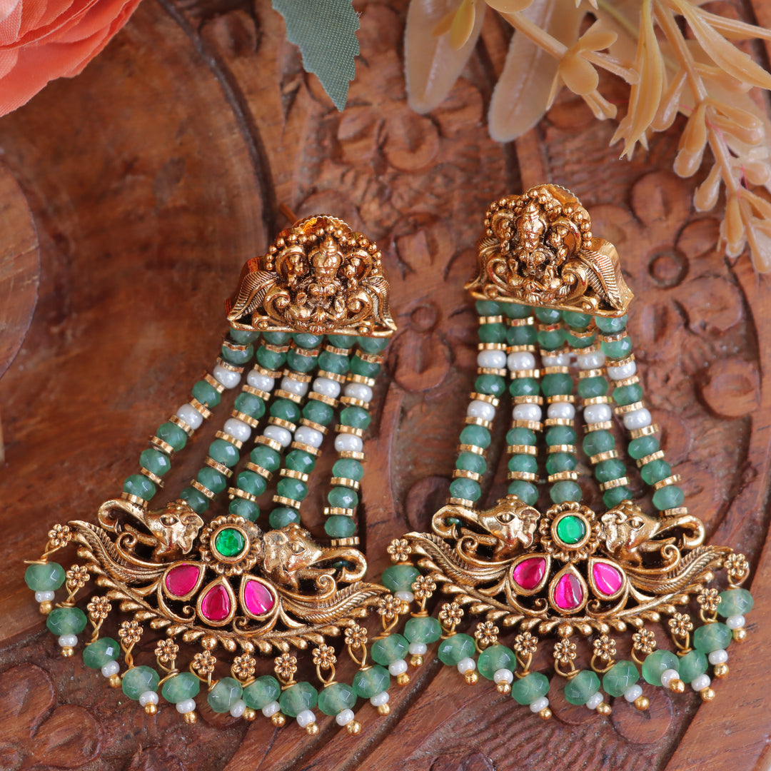 Mintgreen Beaded Earrings - Premium Festive Jewelry