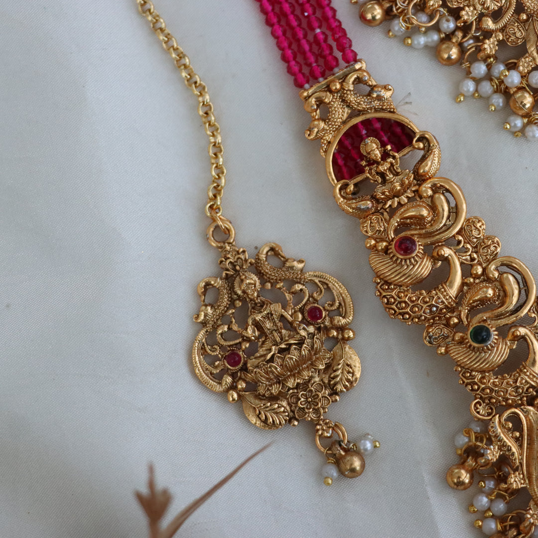 Exquisite Indian Bridal Temple Jewellery Set