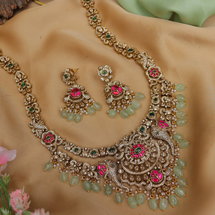 Festive Gold-Tone Necklace Set with Earrings