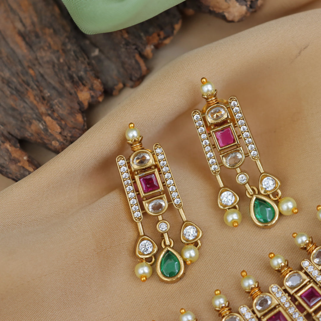 Exquisite High Neck Gold Choker Necklace - Sparkle & Glow