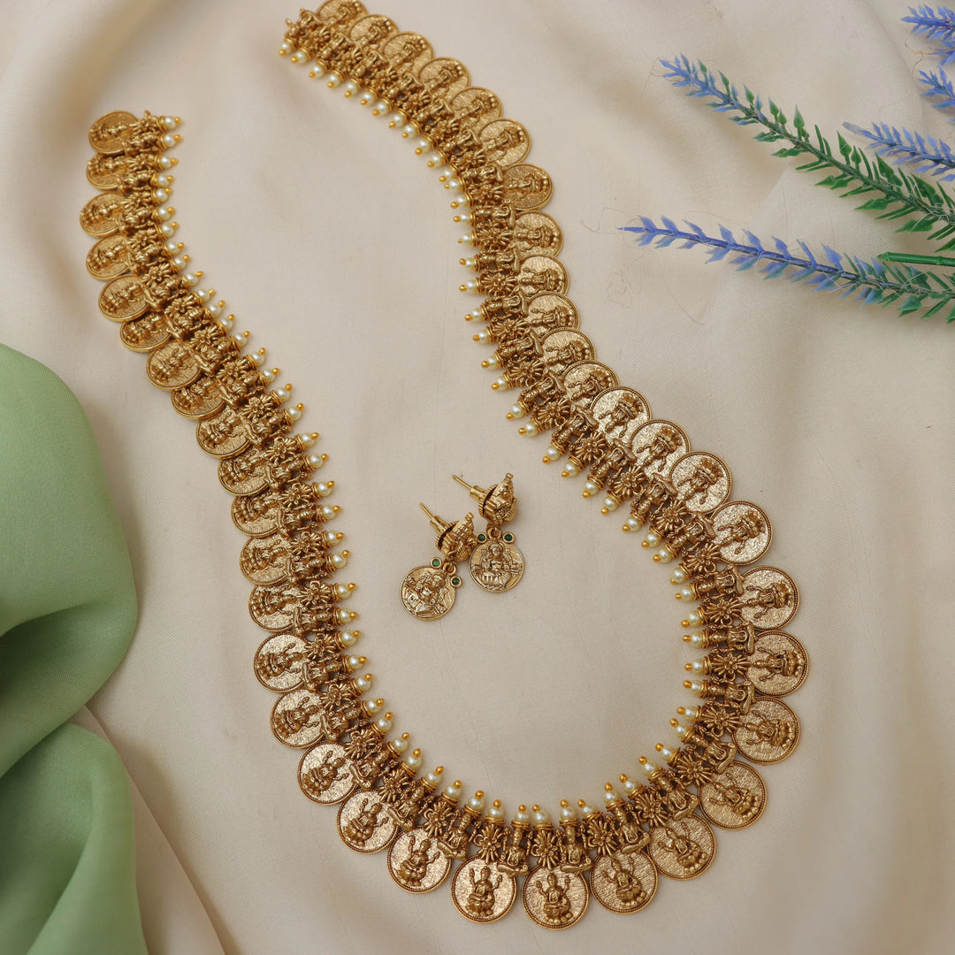 Radiant Gold Temple Necklace - Perfect for Celebrations