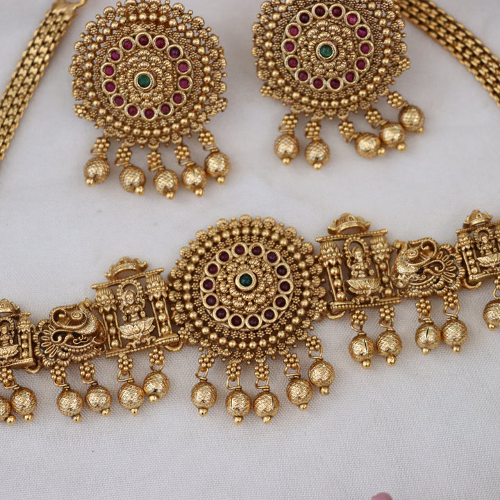 Royal Gold Temple Choker Necklace - Elegant & Timeless