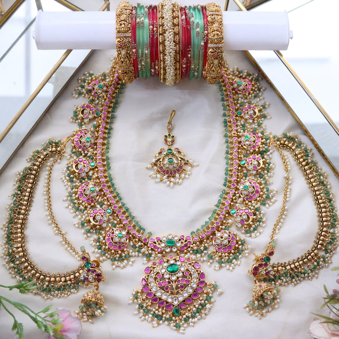 Elegant Lakshmi Peacock Bridal Semi Set Online
