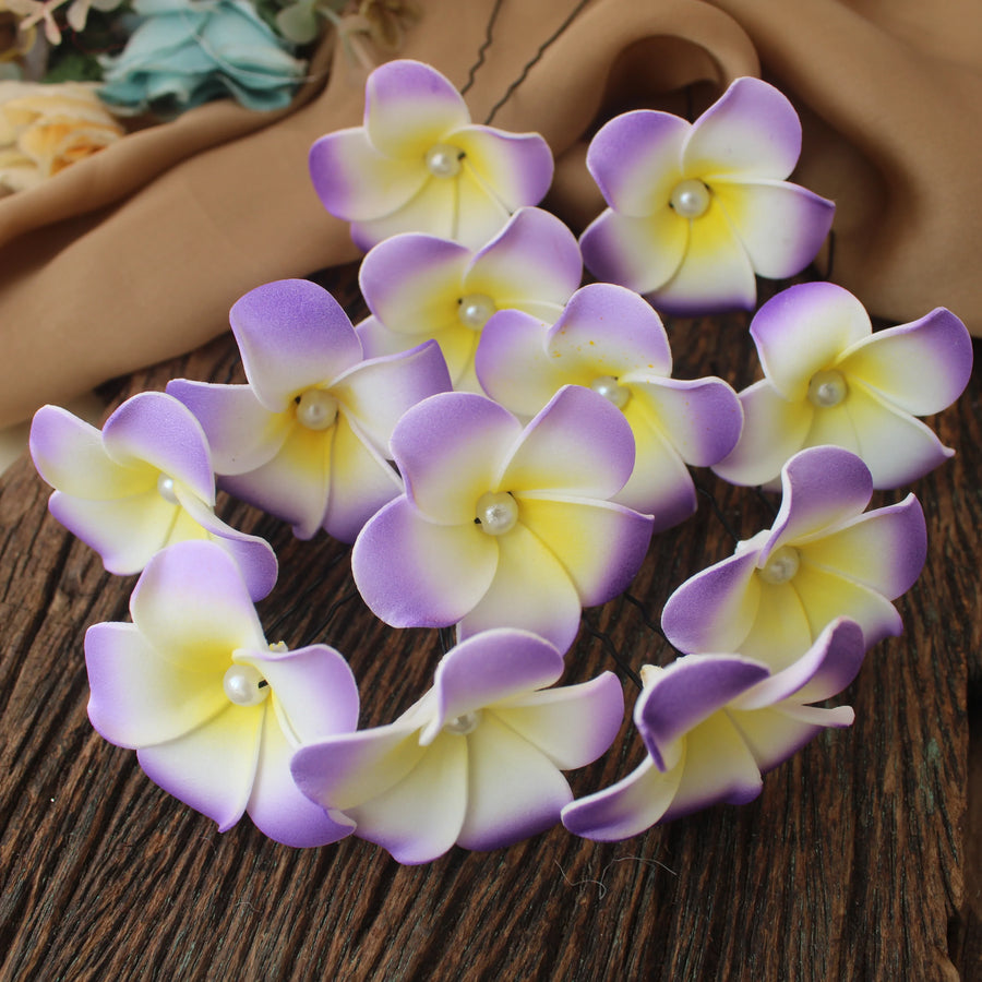 Artificial Flower Hair Pins – Set of 12 - Sparkle and Glow