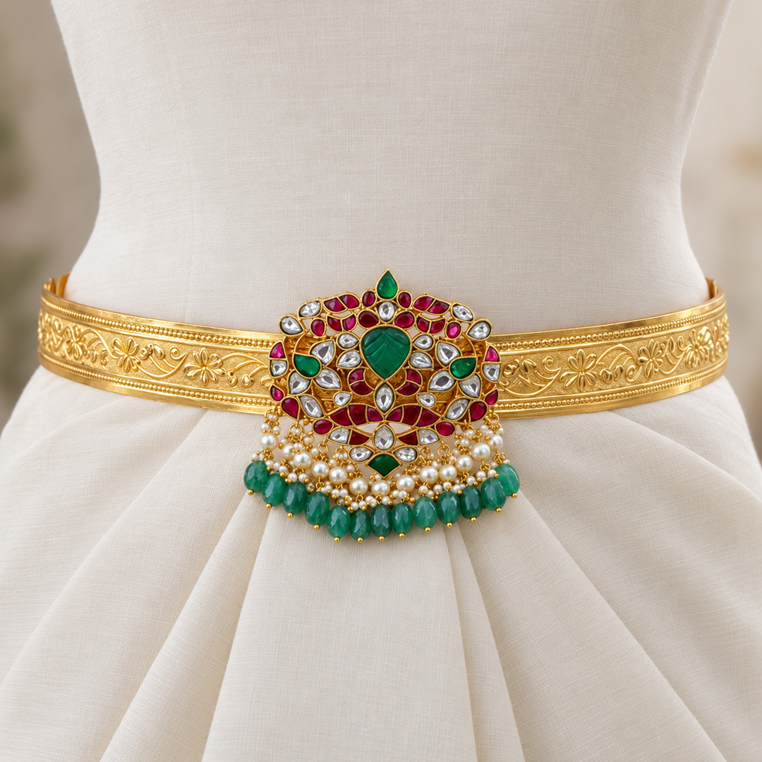 Stunning Kundan Gold Hip Belt for Festive & Wedding Wear